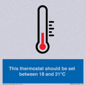 This thermostat should be set between 18 and 21°C